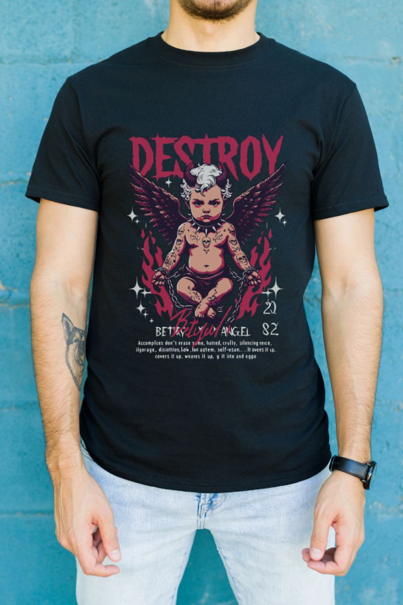 Unisex Oversize 24/1 Penye DTF Baskılı Tişört - DTF106