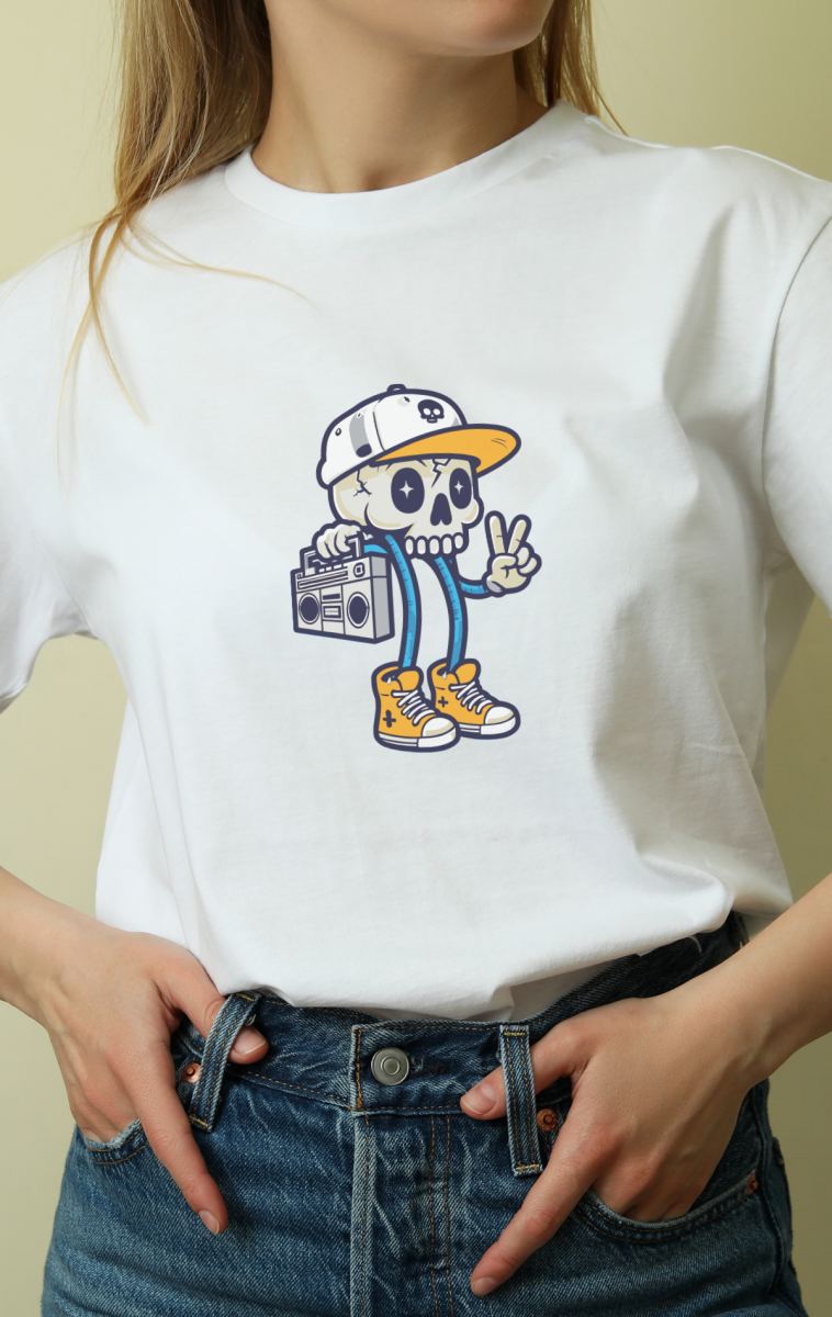 Unisex Oversize 24/1 Penye DTF Baskılı Tişört - DTF152