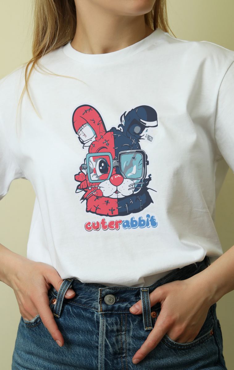 Unisex Oversize 24/1 Penye DTF Baskılı Tişört - DTF159