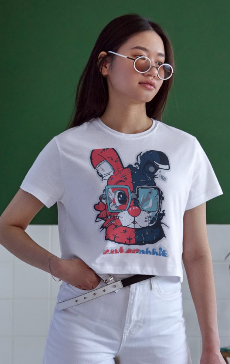 Unisex Oversize 24/1 Penye DTF Baskılı Tişört - DTF159