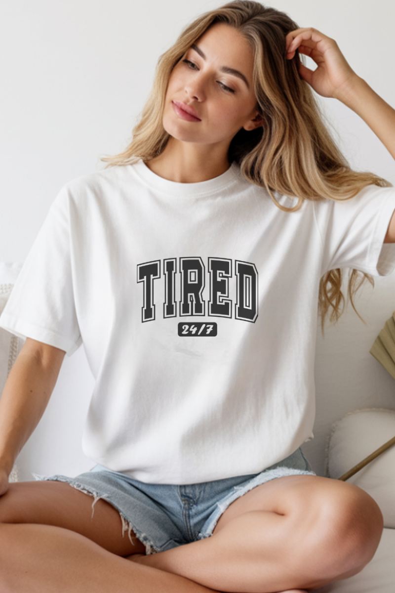 Unisex Oversize 24/1 Penye DTF Baskılı Tişört - DTF262