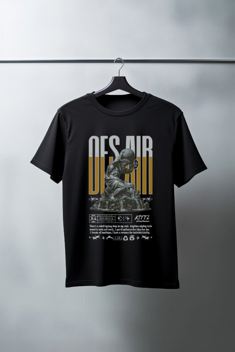 Unisex Oversize 24/1 Penye DTF Baskılı Tişört - DTF74