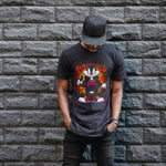Sylvester Graffiti Baskılı Unisex Siyah Oversize Tişört - 24/1 Penye