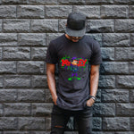 Mickey Mouse Graffiti Baskılı Unisex Siyah Oversize Tişört - 24/1 Penye