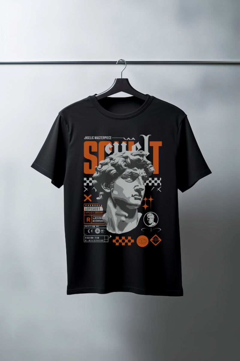 Unisex Oversize 24/1 Penye DTF Baskılı Tişört - DTF90