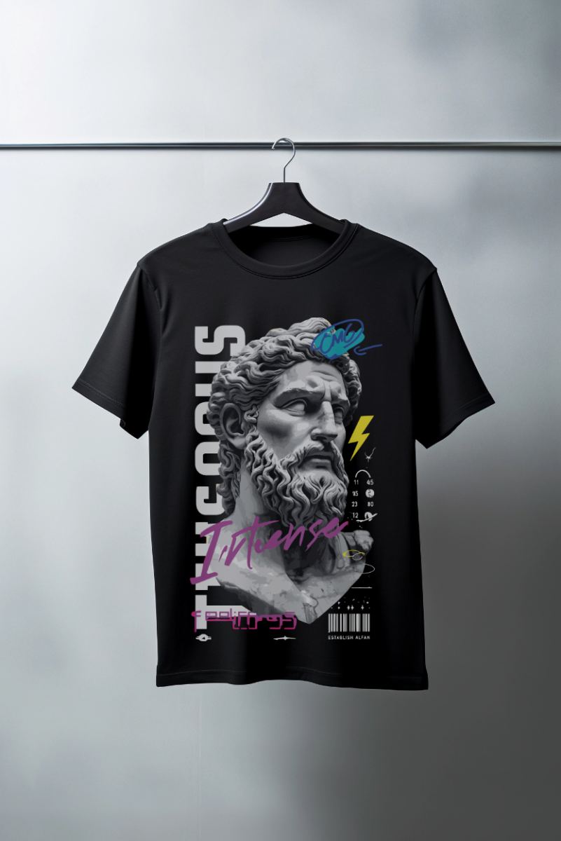 Unisex Oversize 24/1 Penye DTF Baskılı Tişört - DTF98
