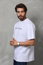 Erkek Baskılı T-Shirt Kısa Kol Bisiklet Yaka Regular Fit Tişört - Beyaz
