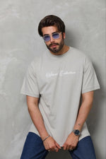 Erkek Baskılı T-Shirt Kısa Kol Bisiklet Yaka Regular Fit Tişört - Gri