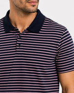 Erkek Pike Kumaş Gül Kurusu Çizgili Polo Yaka Tişört Kısa Kol T-Shirt - Siyah