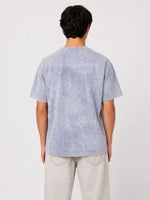 Erkek Yıkamalı Washed Effect Tişört Bisiklet Yaka Sokak Stil Kısa Kol T-Shirt - Gri