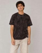 Erkek Yıkamalı Washed Effect Tişört Bisiklet Yaka Sokak Stil Kısa Kol T-Shirt - Füme