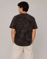 Erkek Yıkamalı Washed Effect Tişört Bisiklet Yaka Sokak Stil Kısa Kol T-Shirt - Füme