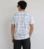 Erkek Batik Desenli Tişört Bisiklet Yaka Kısa Kol Regular Fit T-shirt - Gri