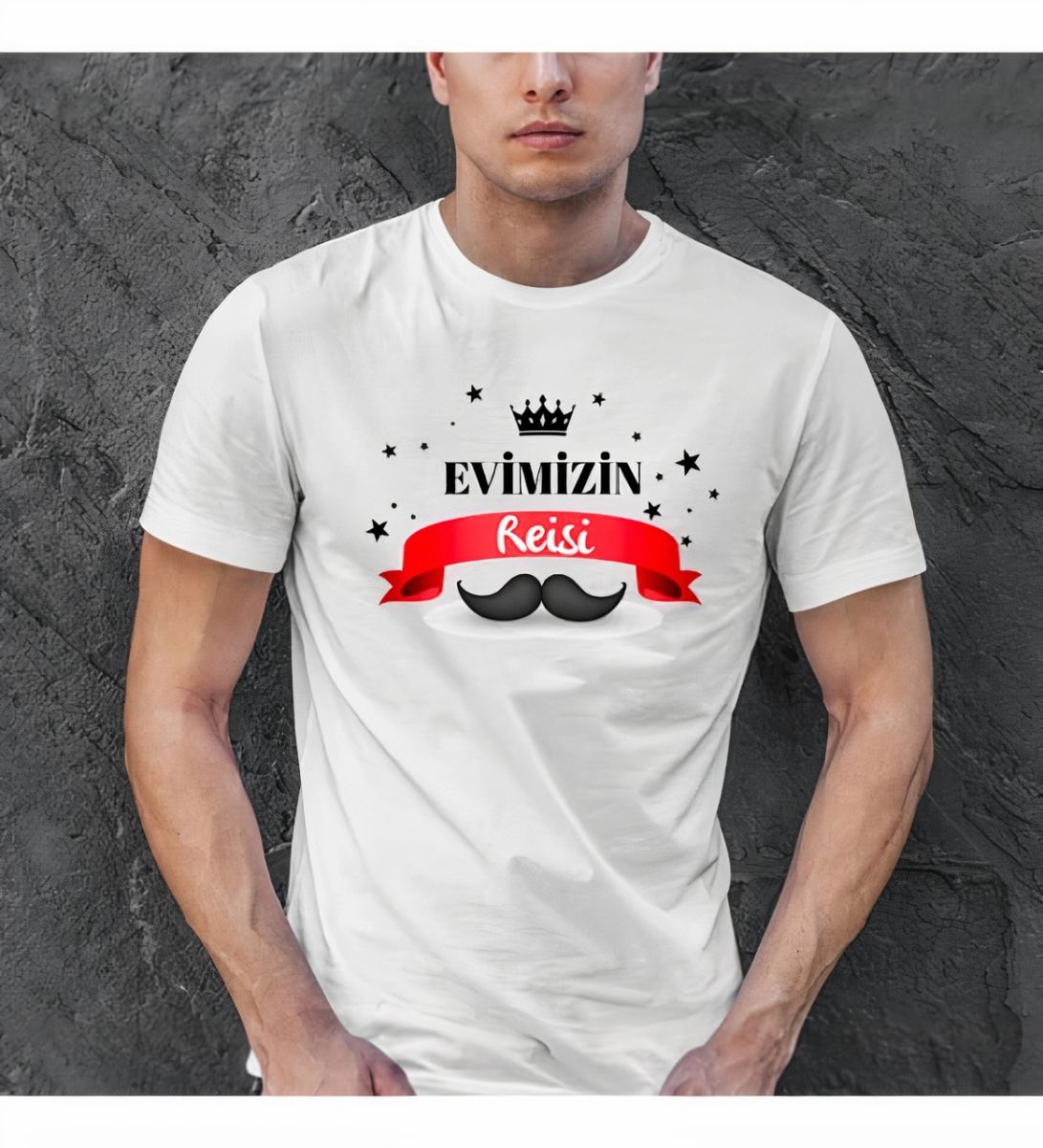 Babalar Günü Hediye Baba Temalı Baskılı Oversize Bisiklet Yaka T-shirt - Beyaz