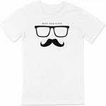 Babalar Günü Hediye Baba Temalı Baskılı Oversize Bisiklet Yaka T-shirt - Beyaz