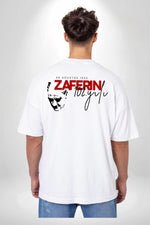 30 Ağustos Zafer Bayramı Ön Arka Baskılı Oversize Bisiklet Yaka T-shirt - Beyaz