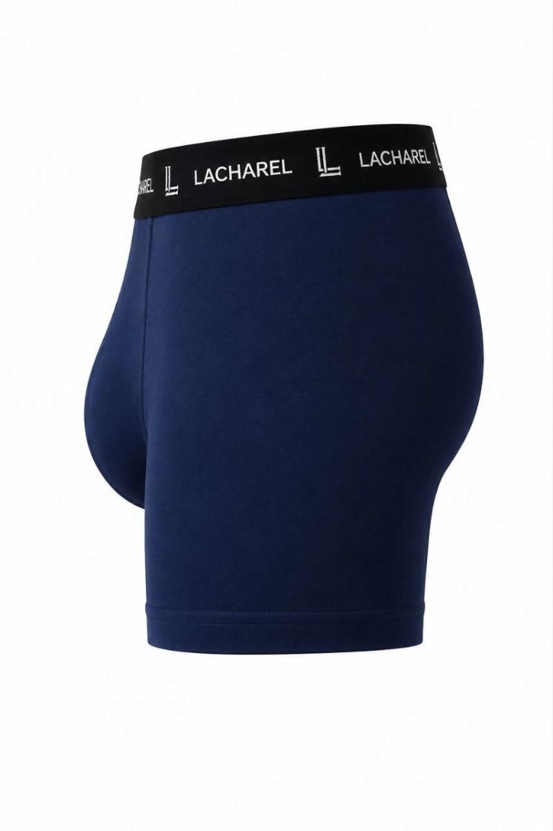 Erkek Likralı Pamuklu Nefes Alan Penye Boxer 3'lü Paket - Lacivert