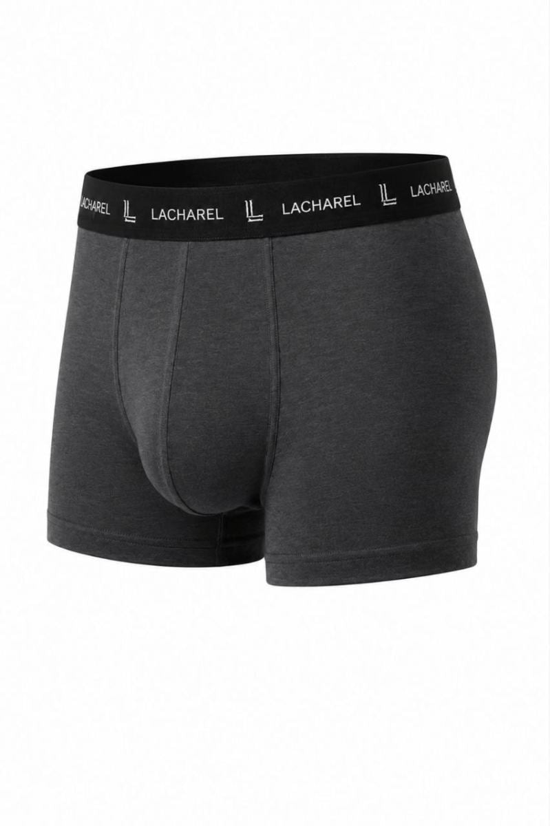 Erkek Likralı Pamuklu Nefes Alan Penye Boxer 3'lü Paket - Siyah - Gri - Füme