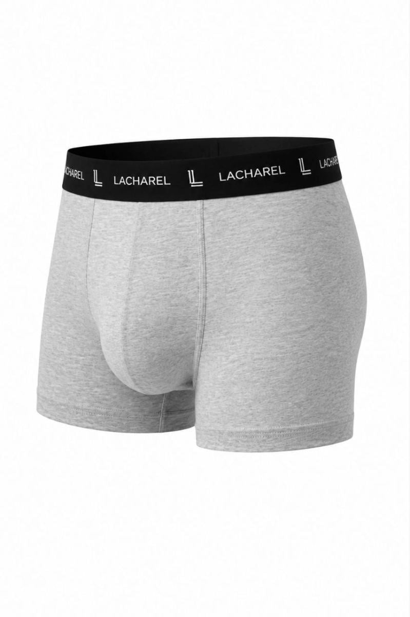 Erkek Likralı Pamuklu Nefes Alan Penye Boxer 3'lü Paket - Siyah - Gri - Lacivert