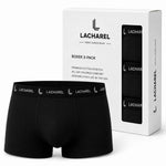 Erkek Likralı Pamuklu Nefes Alan Penye Boxer 2'Li Paket - Siyah & Lacivert