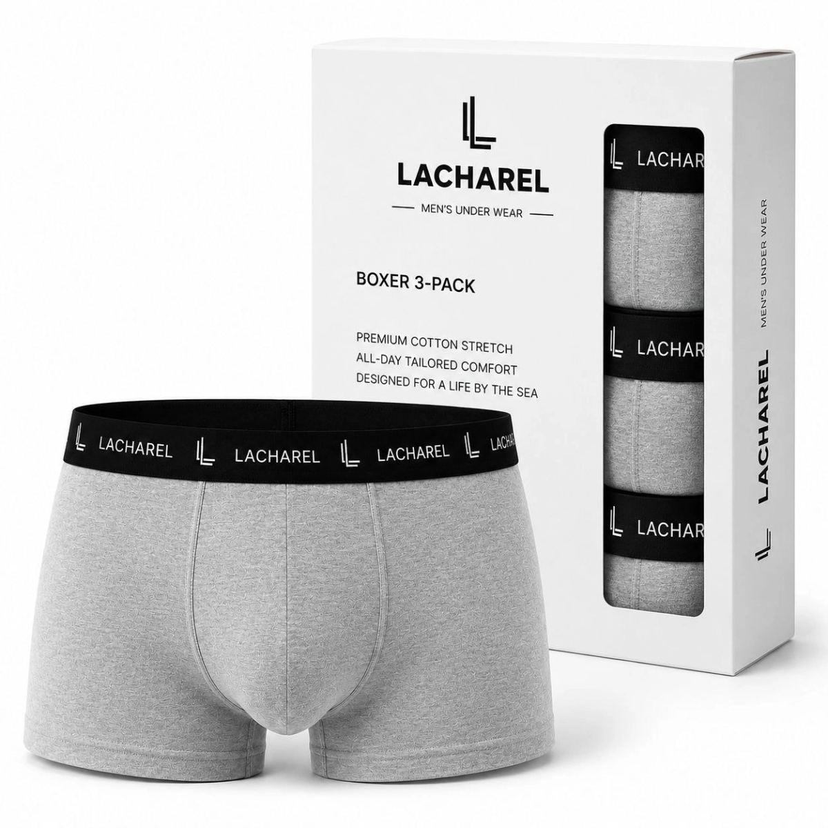 Erkek Likralı Pamuklu Nefes Alan Penye 9 Adet Boxer -Lacivert- Gri - Füme