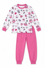 Kız Çocuk Premium Penye Baykuş Desenli Uzun Kollu Pijama Takımı 2-11 Yaş - Pembe