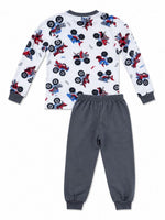 Erkek Çocuk Premium Penye Canavar Araba Desenli Uzun Kollu Pijama Takımı 2-11 Yaş - Füme