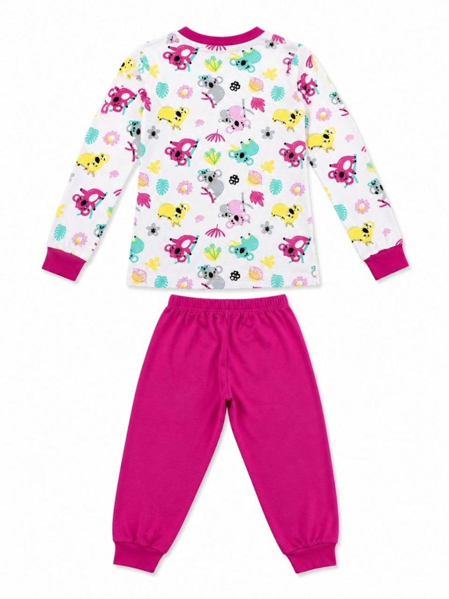 Kız Çocuk Premium Penye Koala Desenli Uzun Kollu Pijama Takımı 2-11 Yaş - Fuşya