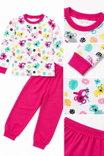 Kız Çocuk Premium Penye Koala Desenli Uzun Kollu Pijama Takımı 2-11 Yaş - Fuşya