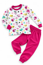 Kız Çocuk Premium Penye Koala Desenli Uzun Kollu Pijama Takımı 2-11 Yaş - Fuşya