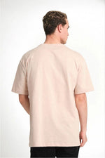 Erkek Düz Penye Tişört Bisiklet Yaka Kısa Kol Regular Fit T-Shirt - Bej