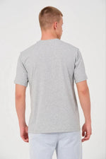 Erkek Düz Penye Tişört Bisiklet Yaka Kısa Kol Regular Fit T-Shirt - Gri