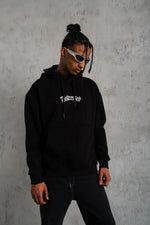 Erkek Baskılı Kapüşonlu 3 iplik pamuklu hoodie Sweatshirt - Siyah