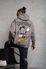 Erkek 3 İplik Pamuklu Kapüşonlu Kanguru Cepli Sweatshirt Hoodie -  Gri