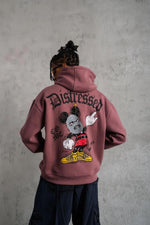 Erkek 3 İplik Pamuklu Kapüşonlu Kanguru Cepli Sweatshirt Hoodie - Gül Kurusu