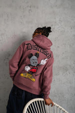 Erkek 3 İplik Pamuklu Kapüşonlu Kanguru Cepli Sweatshirt Hoodie - Gül Kurusu
