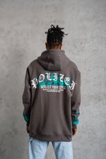 Erkek 3 iplik Pamuklu Alev Baskılı Kapüşonlu hoodie Sweatshirt - Gri