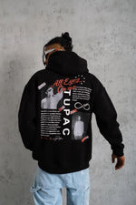 Erkek 3 İplik Pamuklu Kapüşonlu Baskılı Cepli Oversize Sweatshirt Hoodie - Siyah