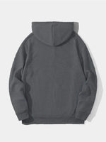 Erkek 3 İplik Pamuklu Kapüşonlu Kanguru Cepli Sweatshirt Hoodie -  Füme