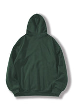 Erkek 3 İplik Pamuklu Kapüşonlu Kanguru Cepli Sweatshirt Hoodie -  Koyu Yeşil
