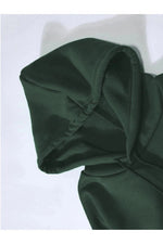 Erkek 3 İplik Pamuklu Kapüşonlu Kanguru Cepli Sweatshirt Hoodie -  Koyu Yeşil