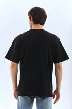 Erkek Düz Yazlık Kısa Kol Tişört Bisiklet Yaka Oversize T-Shirt - Siyah