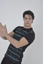 Erkek Pike Polo Yaka tişört Slim Fit Baskılı Kısa kol T-Shirt - Siyah
