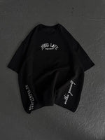 Erkek Kısa Kol Tişört Bisiklet Yaka Filistin Poşulu Baskılı T-Shirt - Siyah