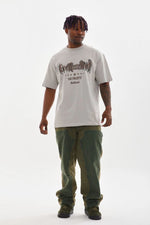 Erkek Baskılı T-Shirt Kısa Kol Bisiklet Yaka Rahat Kalıp Tişört - Gri