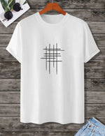 Kadın Baskılı Oversize  kısa kol T-Shirt - Beyaz
