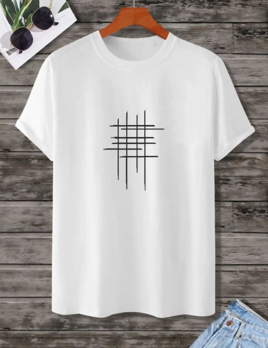 Kadın Baskılı Oversize  kısa kol T-Shirt - Beyaz