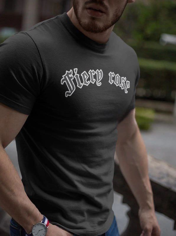 Erkek Tişort Bisiklet Yaka Baskılı kısa kol T-Shirt - Siyah