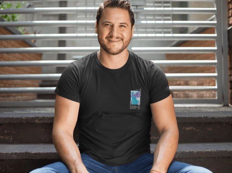Erkek Tişort  Bisiklet Yaka Baskılı Kısa kol T-Shirt - Siyah