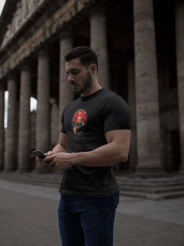 Erkek Kısa Kol Yazlık Tişört Bisiklet Yaka Baskılı Oversize T-Shirt - Siyah